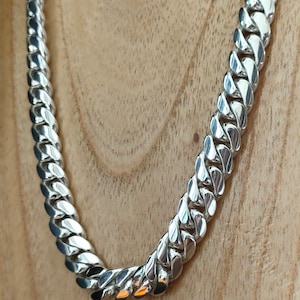 14 mm Curb chains, 999 silver chain, Men&#39;s silver Necklace.