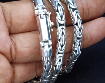 999 silver chain, Chunky silver necklace, handmade jewelry.