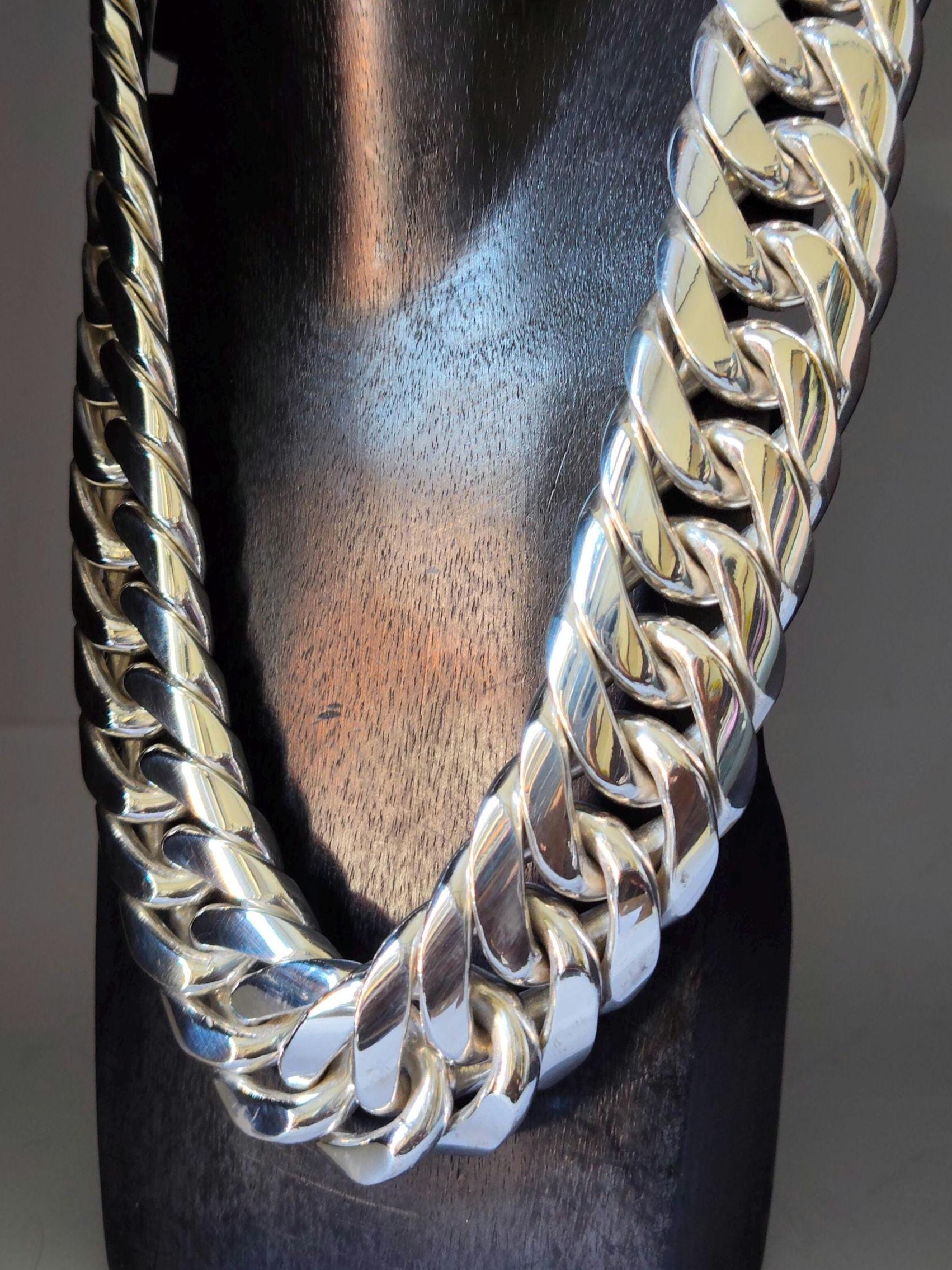2 Kilo 999 Silver Curb Link Chain - Chunky Men's Necklace - Etsy