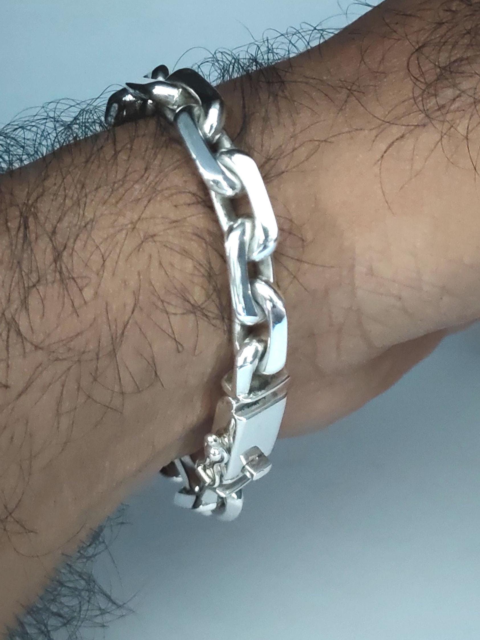 Handmade 999 Silver Anchor Bracelet - Heavy Chain for Men - Etsy