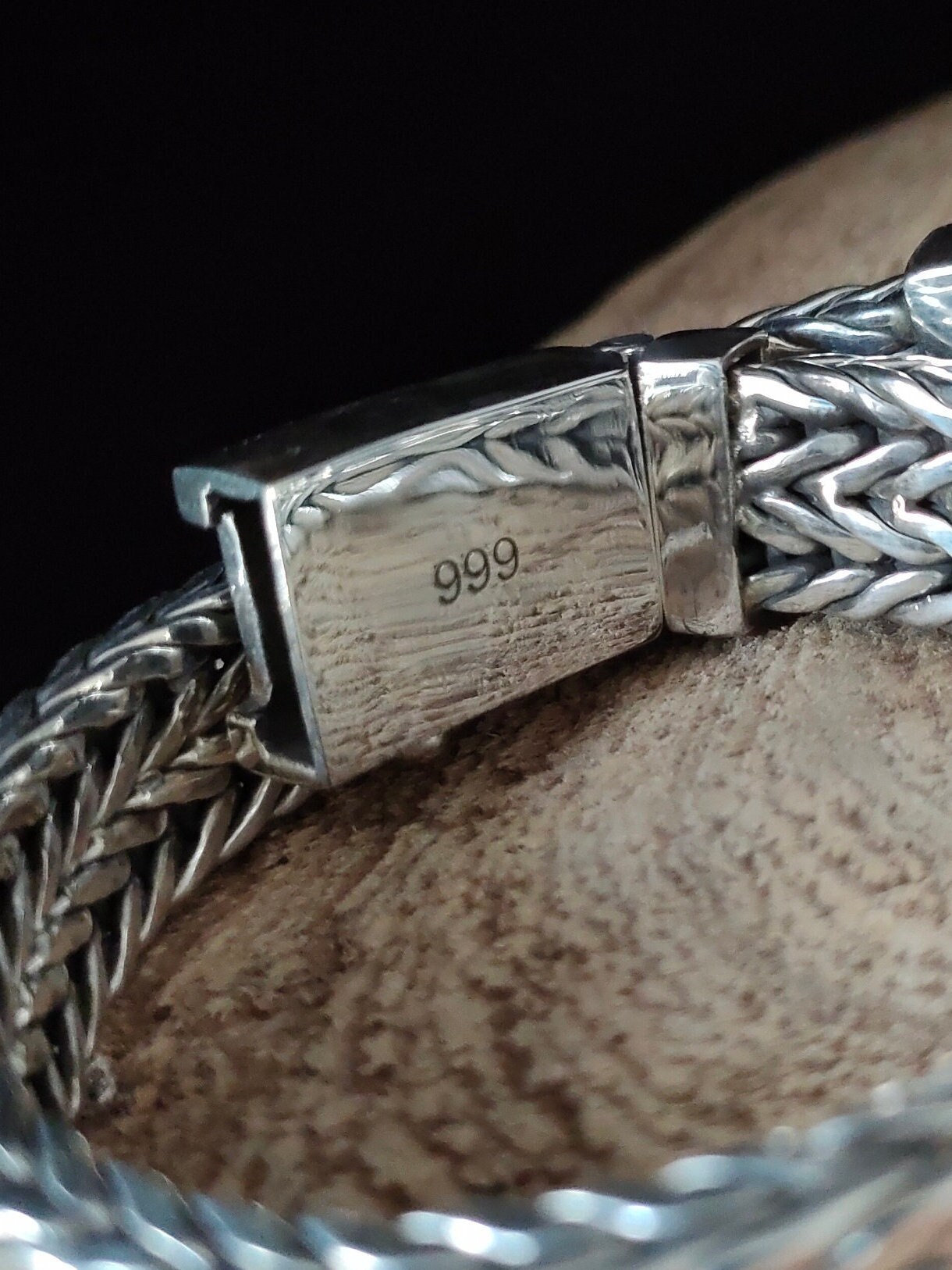Heavy 999 Pure Silver Bracelet, 16mm Foxtail Chain, Custom