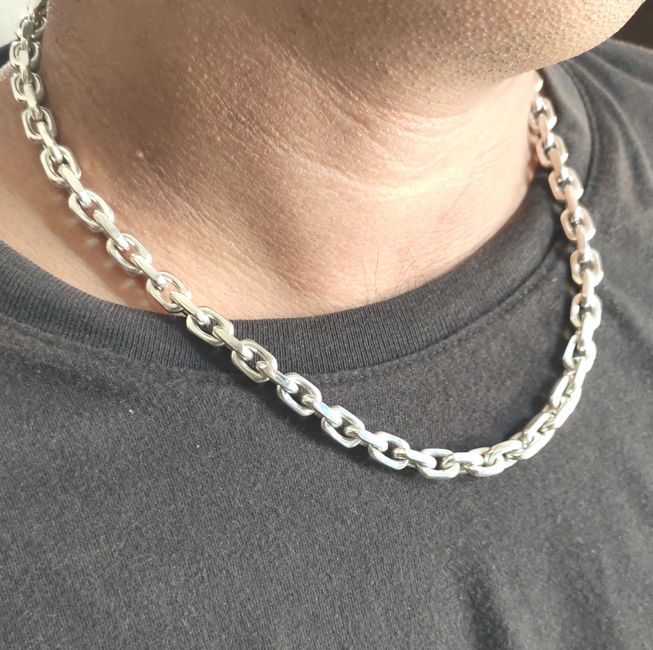 Men's Fashion, 999 Silver Necklace, 8 Mm Anchor Chain. - Etsy Canada