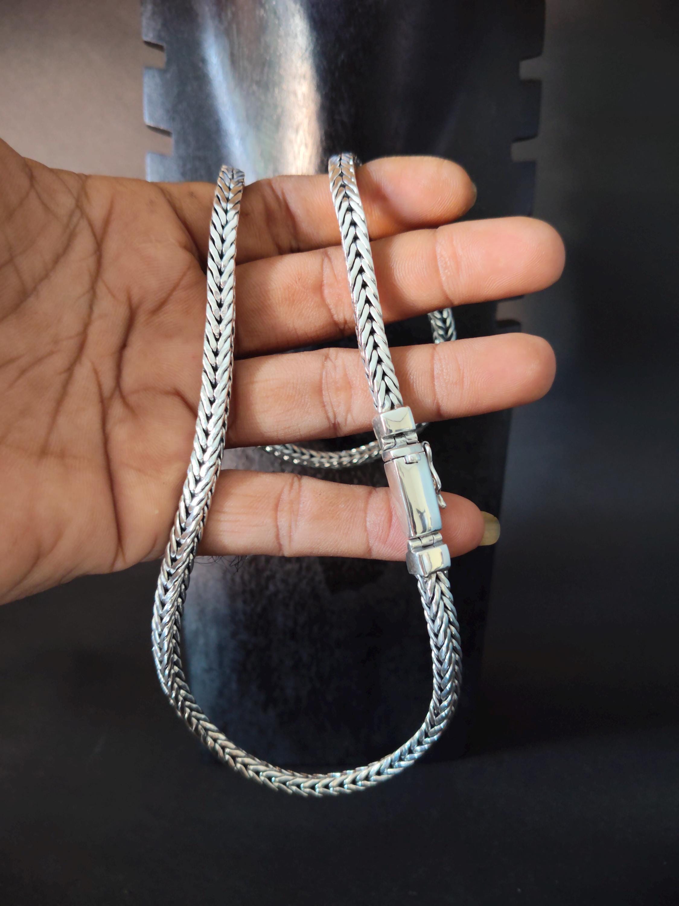 999 Silver Foxtail Chain Necklace - Handmade Bali Jewelry - Etsy