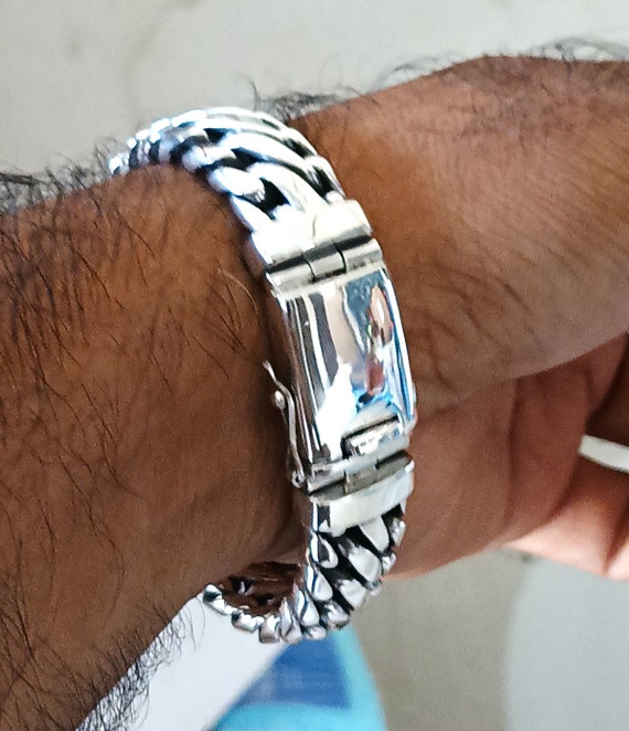 999 Silver Chain, Woven Snake Bracelet, 20 Mm Men's Bracelet