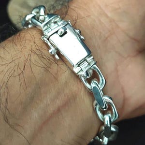 Handmade 999 Silver Anchor Bracelet - Heavy Chain for Men