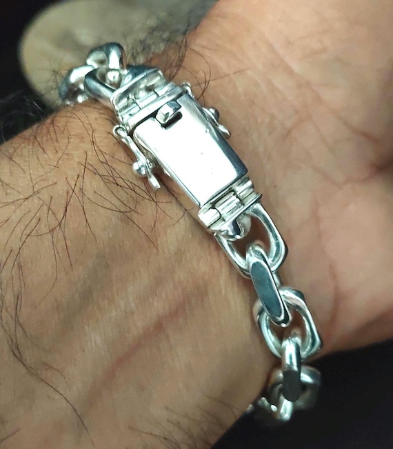 Handmade 999 Silver Anchor Bracelet - Heavy Chain for Men - Etsy