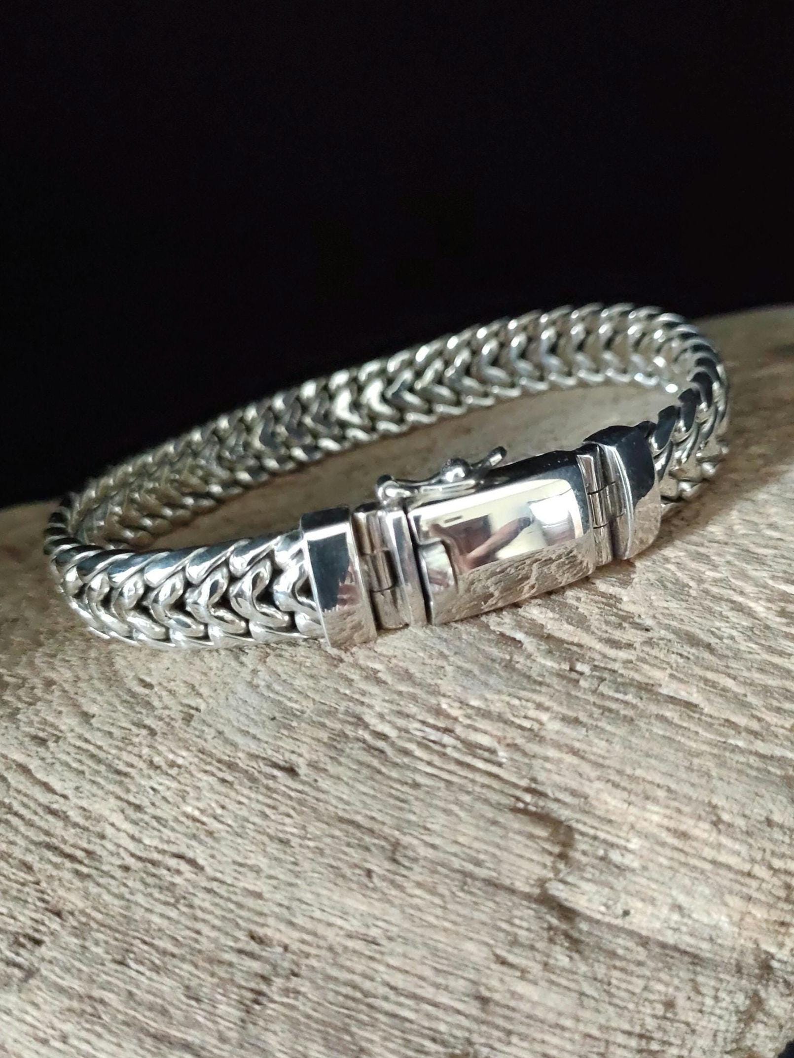 Buy 999 Pure Silver Men's Bracelet: Heavy Chain, Personalized