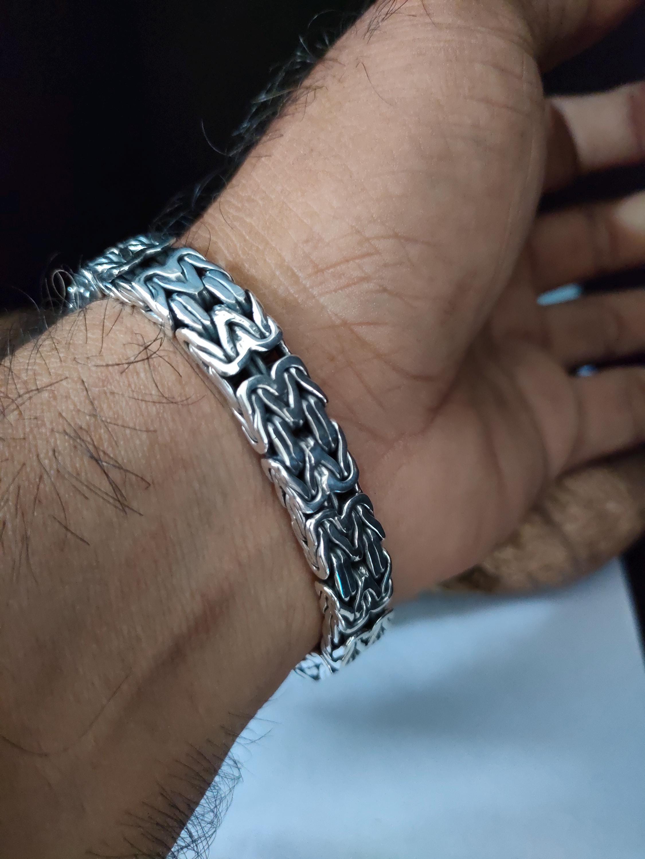 999 Pure Silver Byzantine Chain Bracelet - Men's 10mm - Etsy