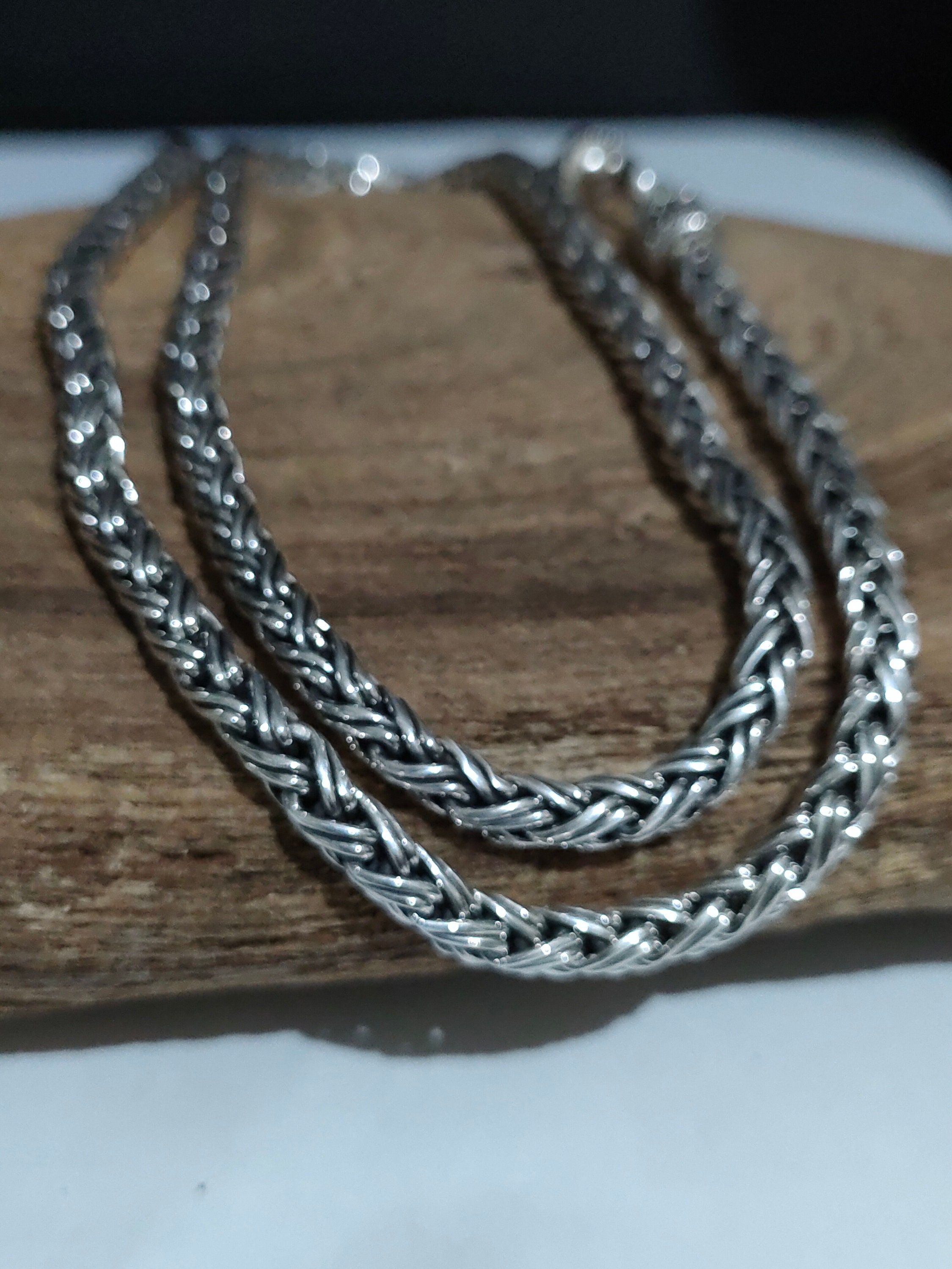 5mm 999 Pure Silver Foxtail Chain - Bali Silver Necklace - Etsy
