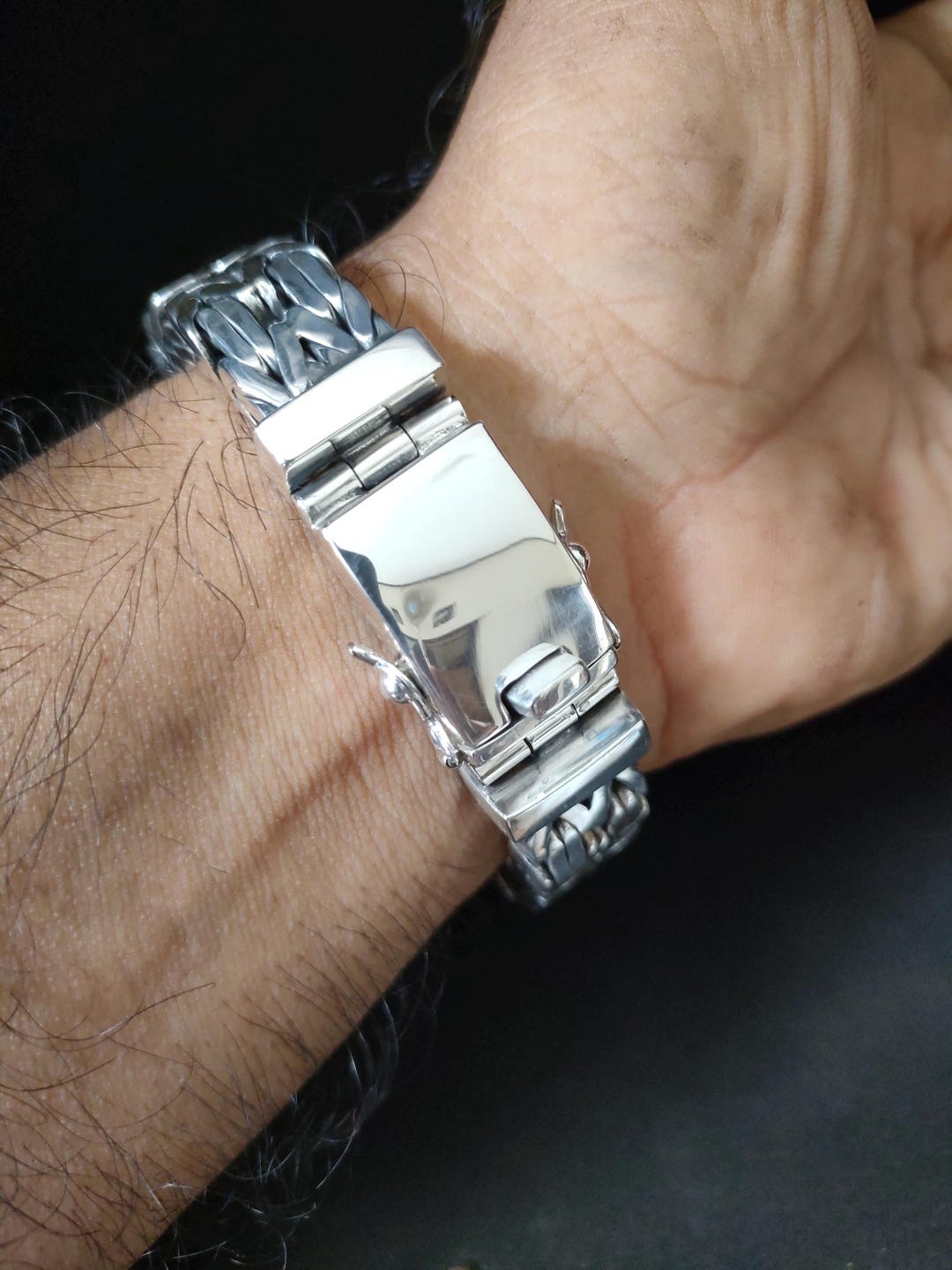 Mena Silver Bracelet, 999 Silver Chains, Byzantine Chain, Gifts