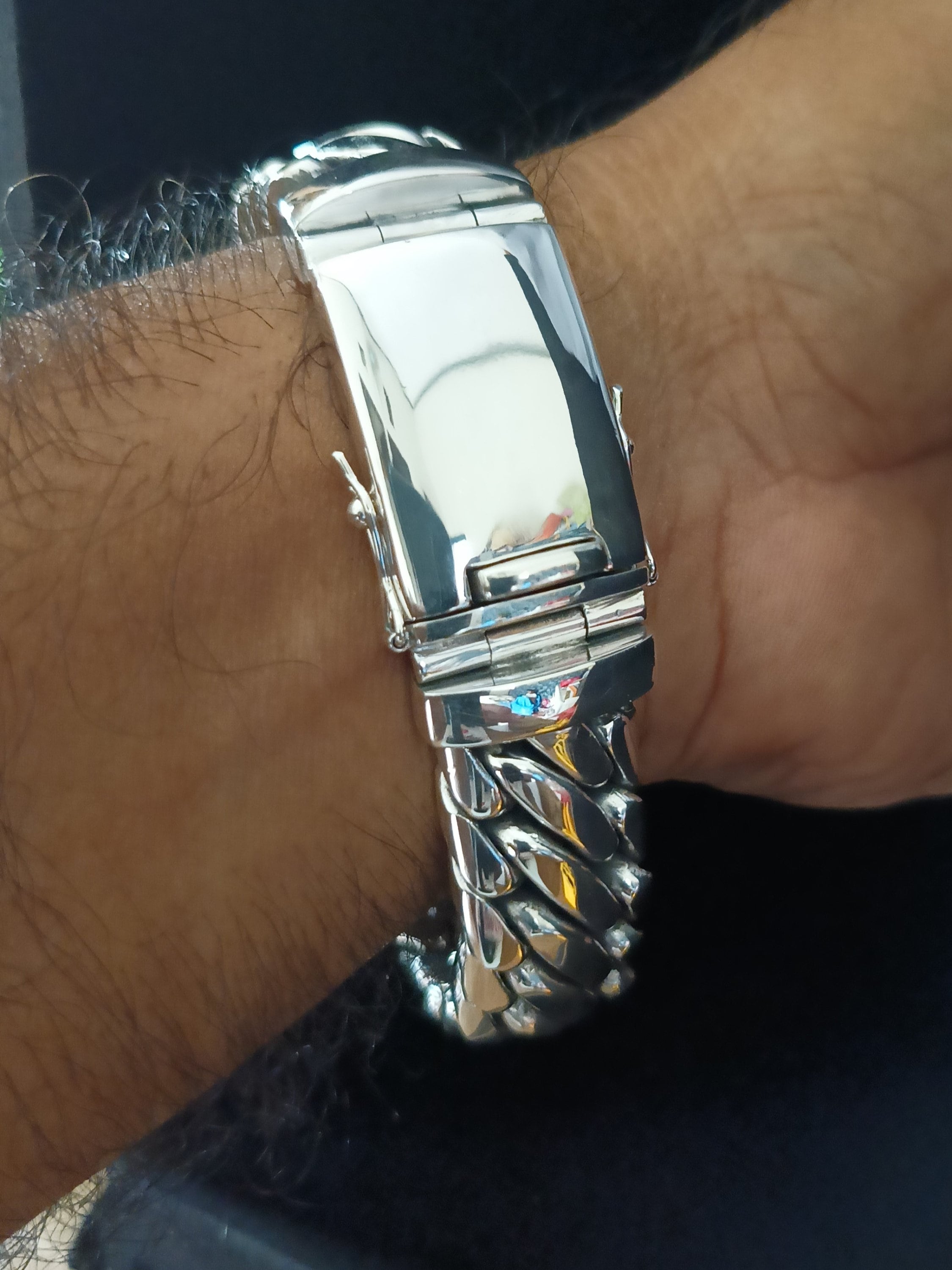 25 Mm Men's Snake Bracelet, Heavy Woven Chain, Silver 999. - Etsy