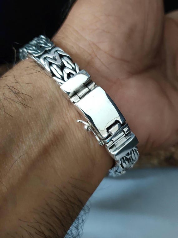 999 Pure Silver Byzantine Chain Bracelet - Men's 10mm - Etsy