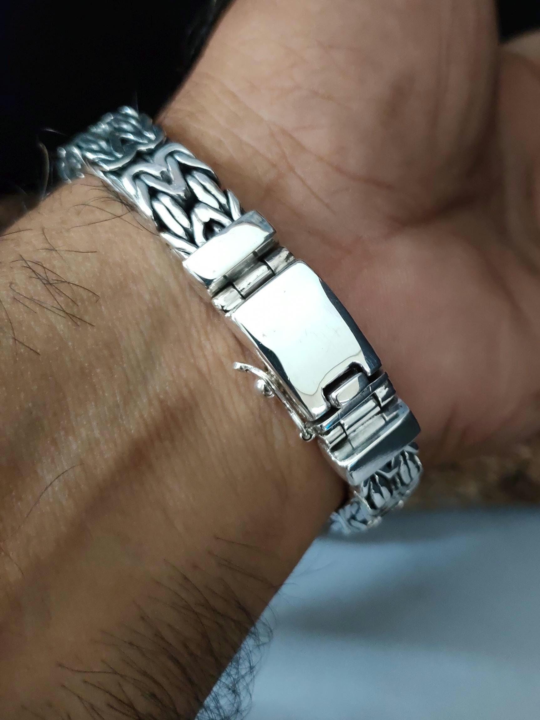 999 Pure Silver Byzantine Chain Bracelet - Men's 10mm - Etsy