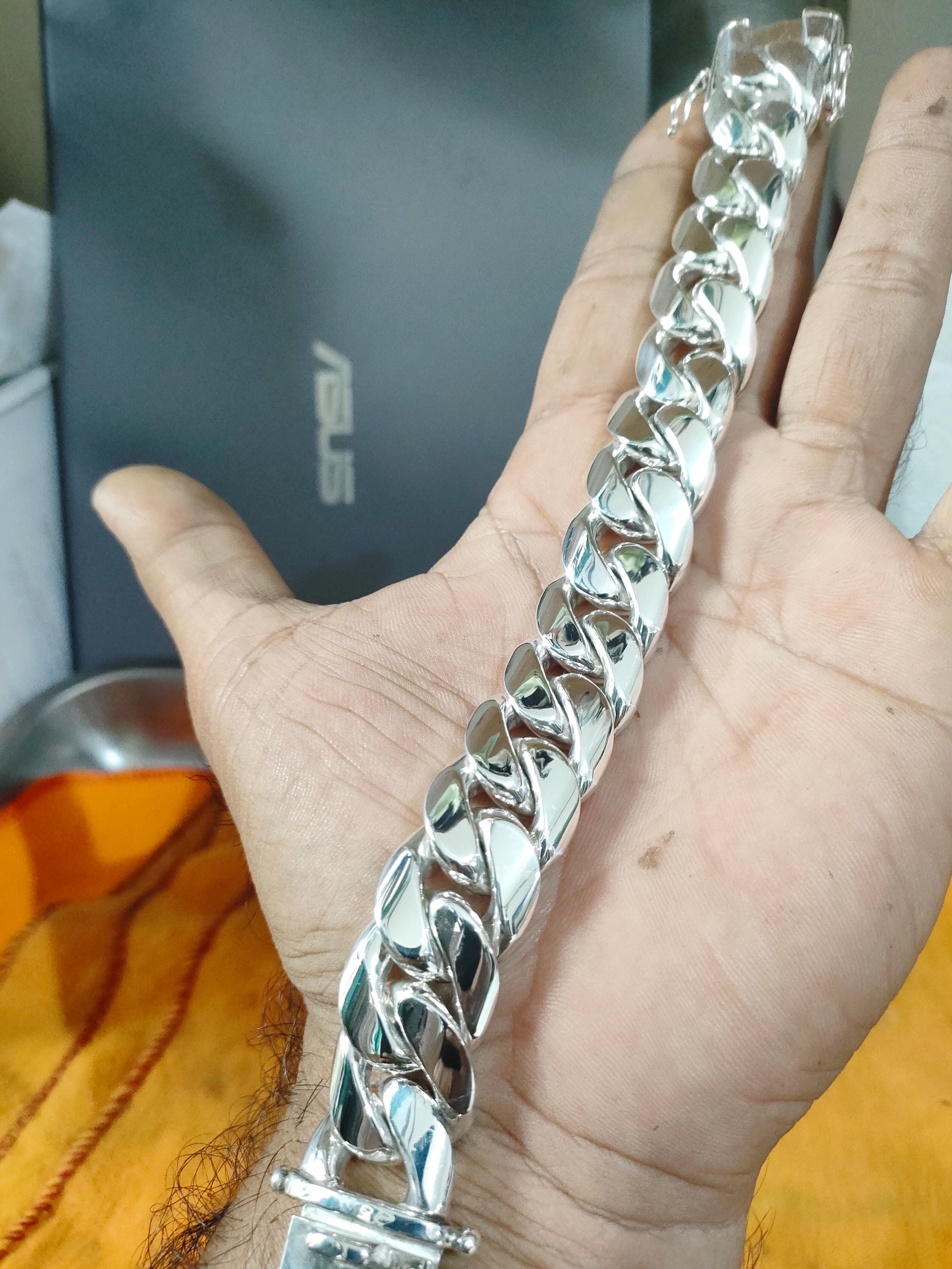 20mm 999 Solid Silver, Men's Silver Jewelry, Heavy Bracelet
