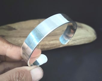 Brede manchetarmband van 999 sterlingzilver - handgemaakt