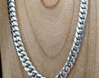 Men&#39;s silver chain, 999 silver necklace, curb link chain.