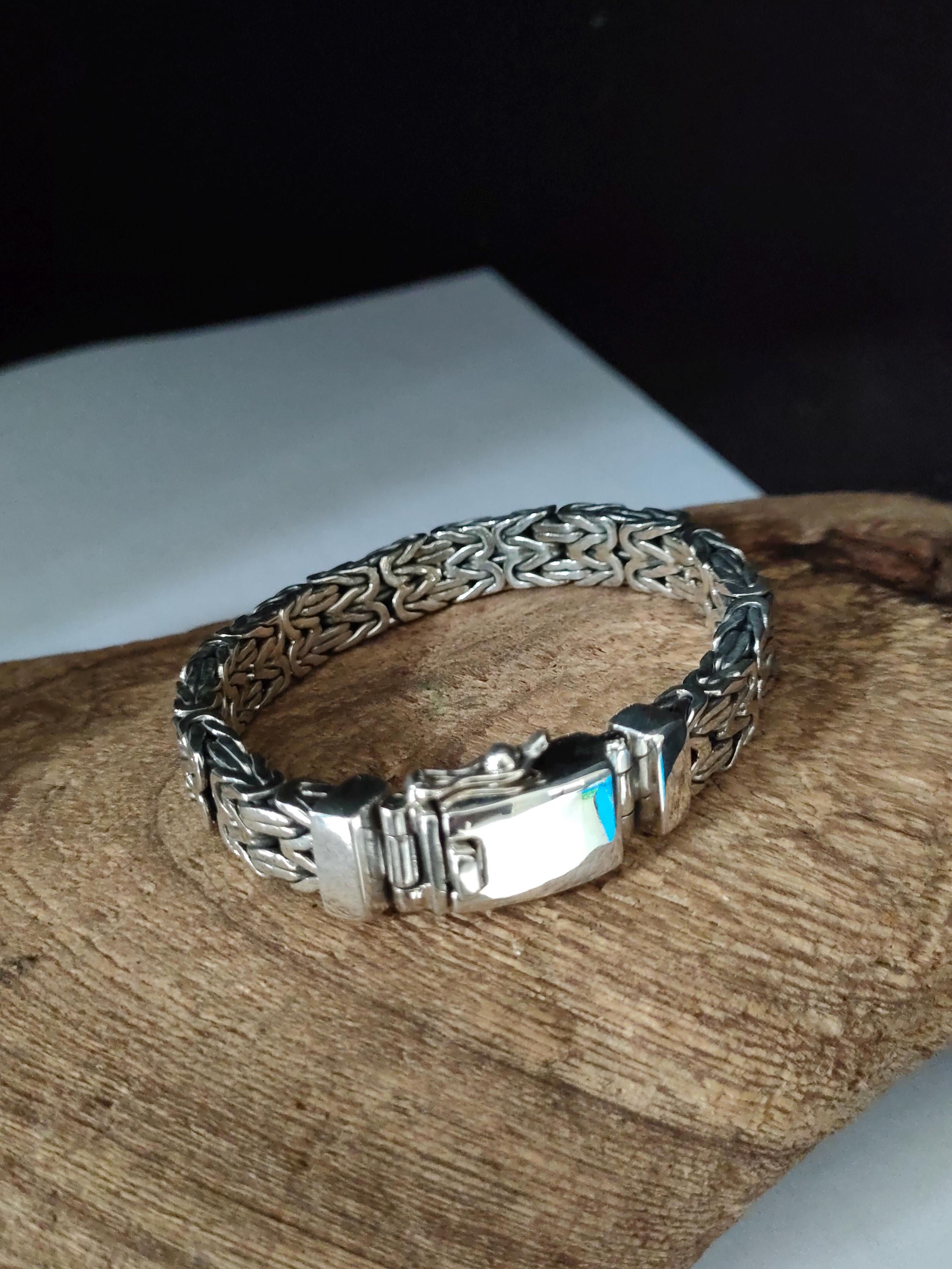 999 Pure Silver Byzantine Chain Bracelet - Men's 10mm - Etsy