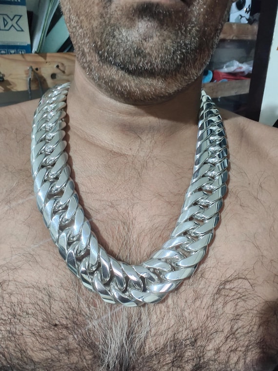 2 Kilo 999 Silver Curb Link Chain - Chunky Men's Necklace - Etsy