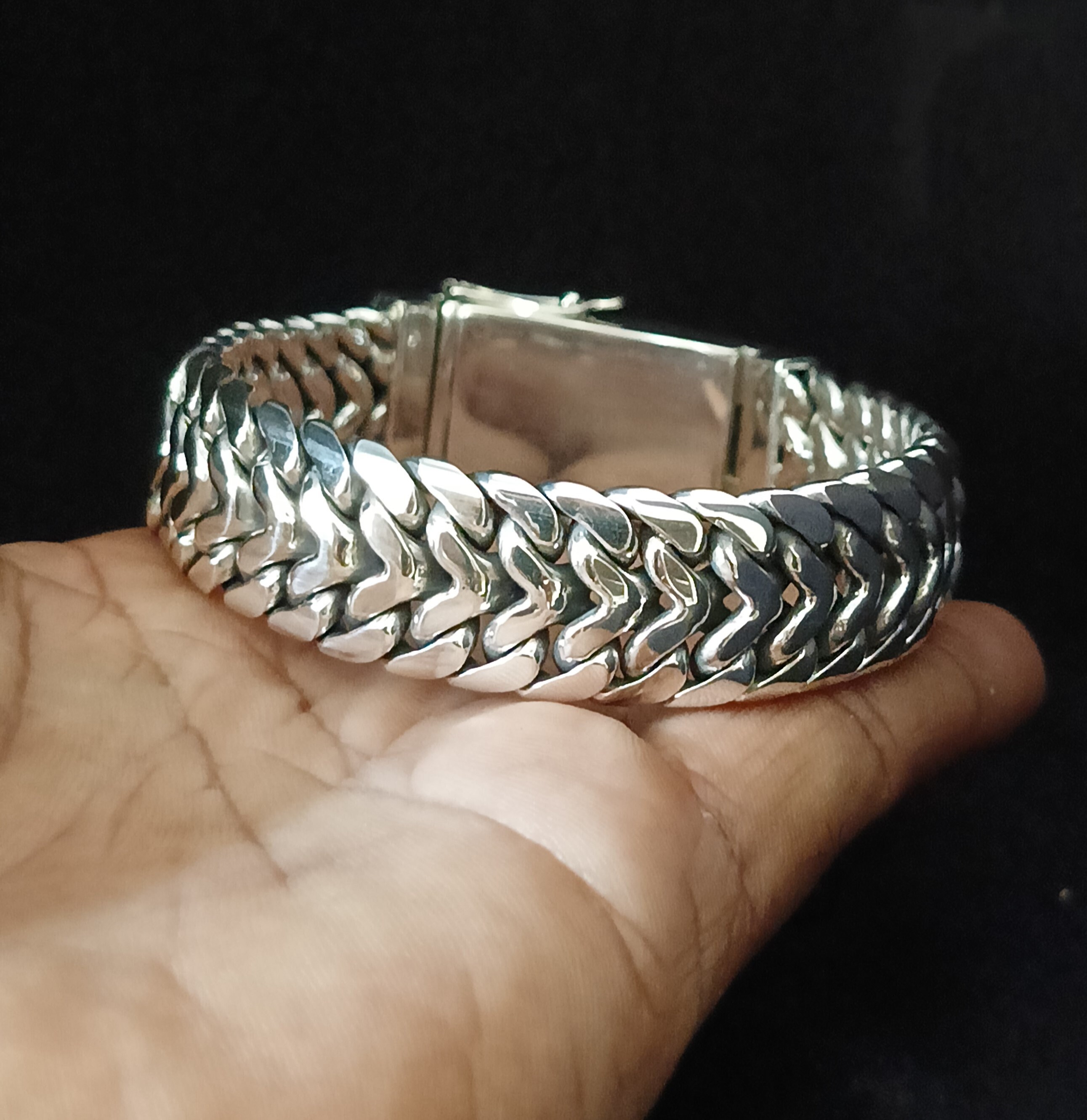 Handmade 999 Silver Bracelet, Thick Chain, Personalized Jewelry
