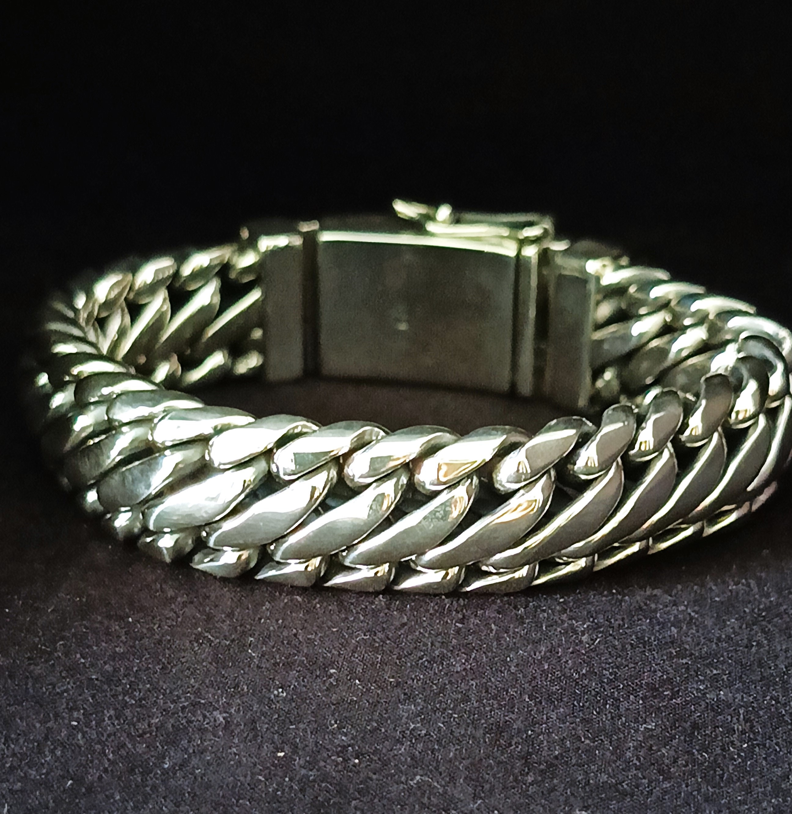 999 Silver Chain, Woven Snake Bracelet, 20 Mm Men's Bracelet