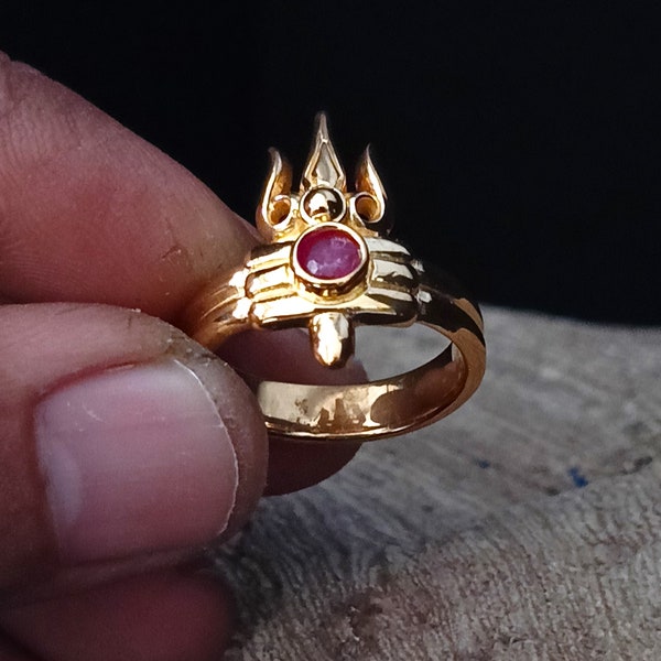 Trident ring, Hindu jewelry, handmade jewelry,