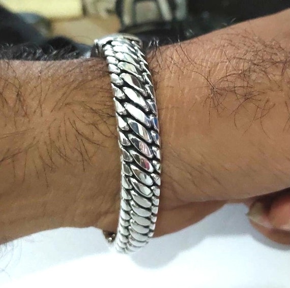 14 Mm 999 Silver Bracelet, Woven Snake Bracelet, Handmade Jewelry