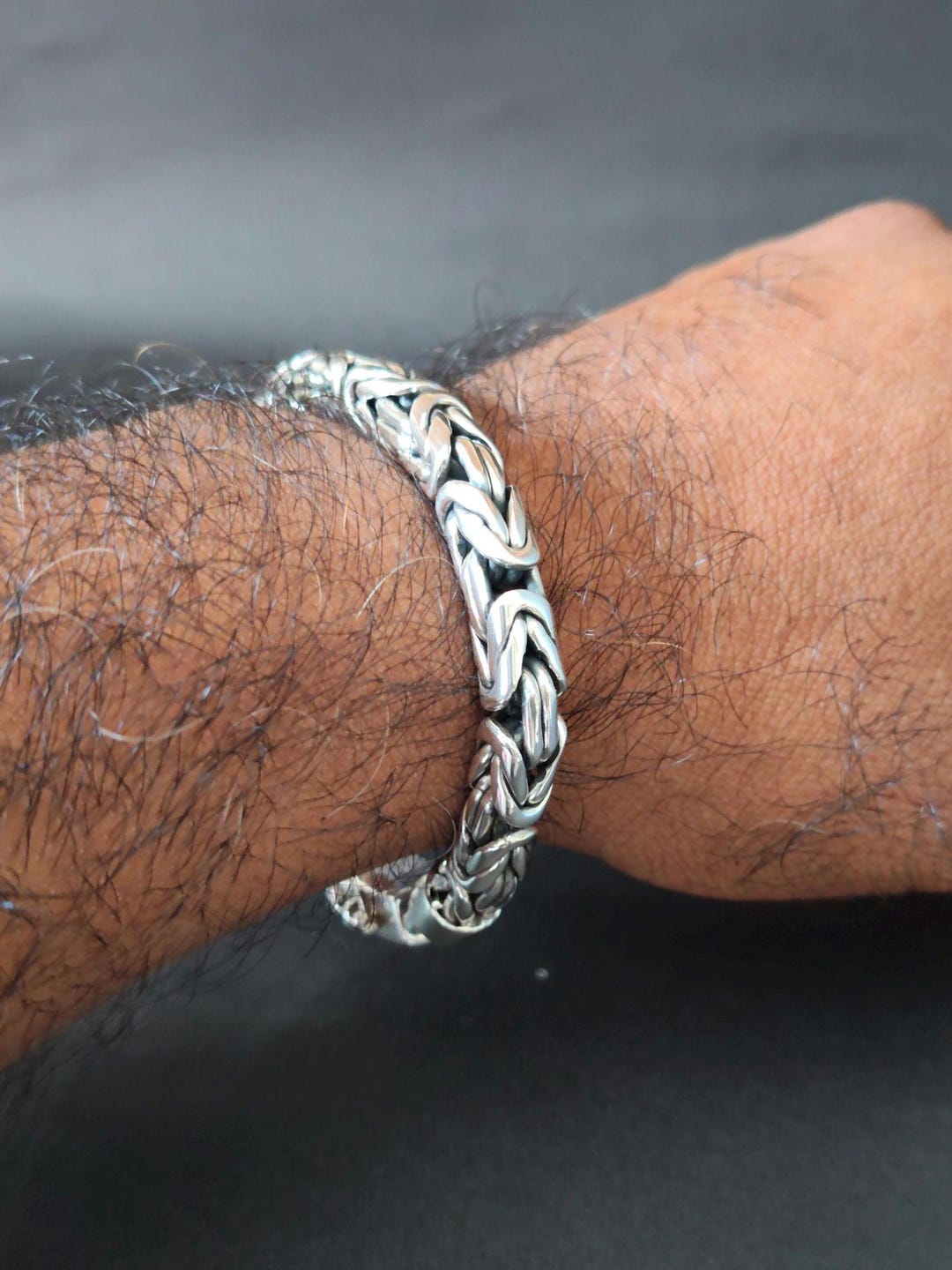 Byzantine Chain Bracelet 8 Mm, 999 Silver Bracelet, Handmade