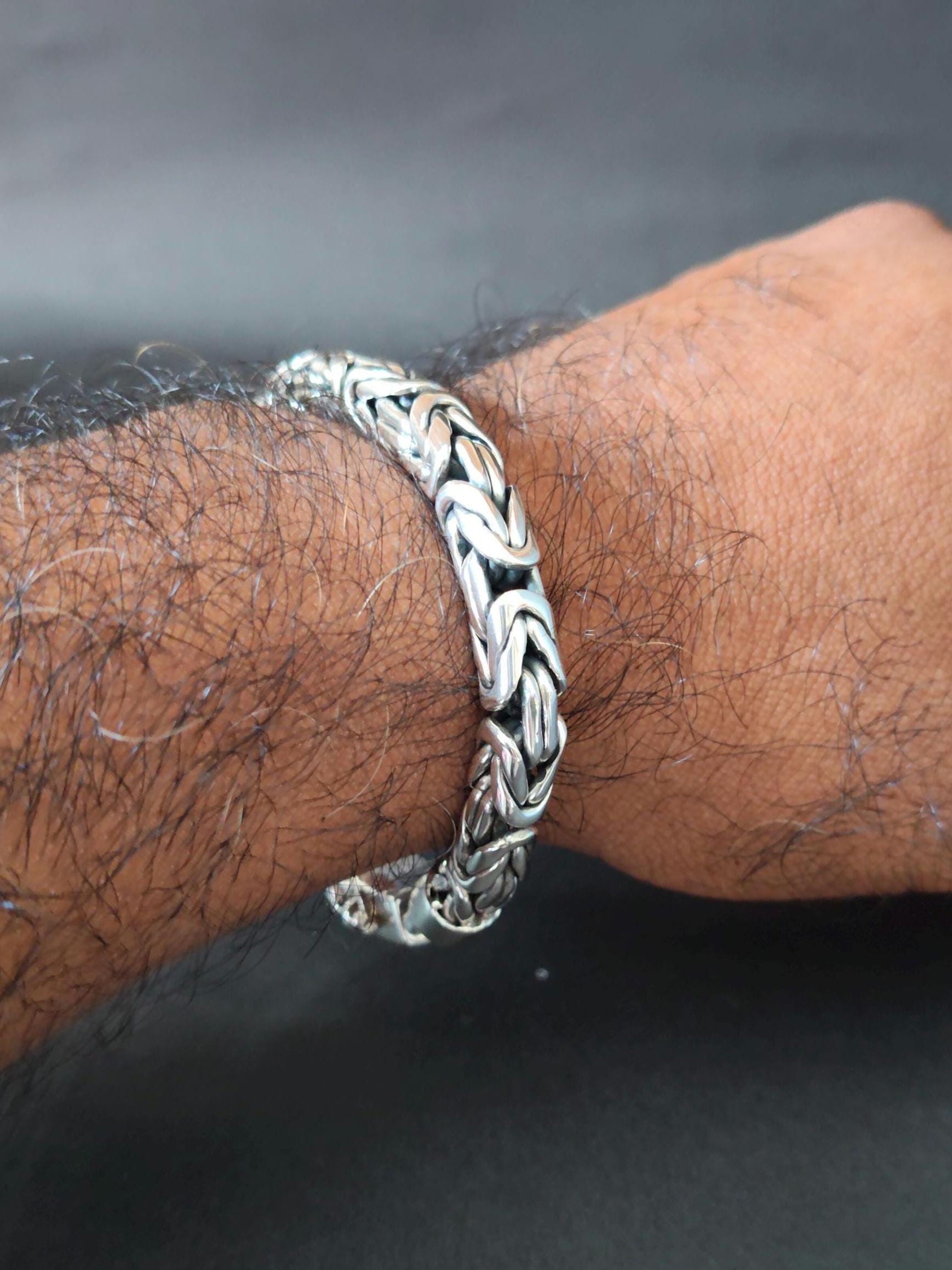 Byzantine Chain Bracelet 8 Mm, 999 Silver Bracelet, Handmade