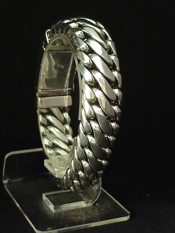 999 Pure Silver Woven Snake Bracelet - 16mm Men's Heavy Bracelet