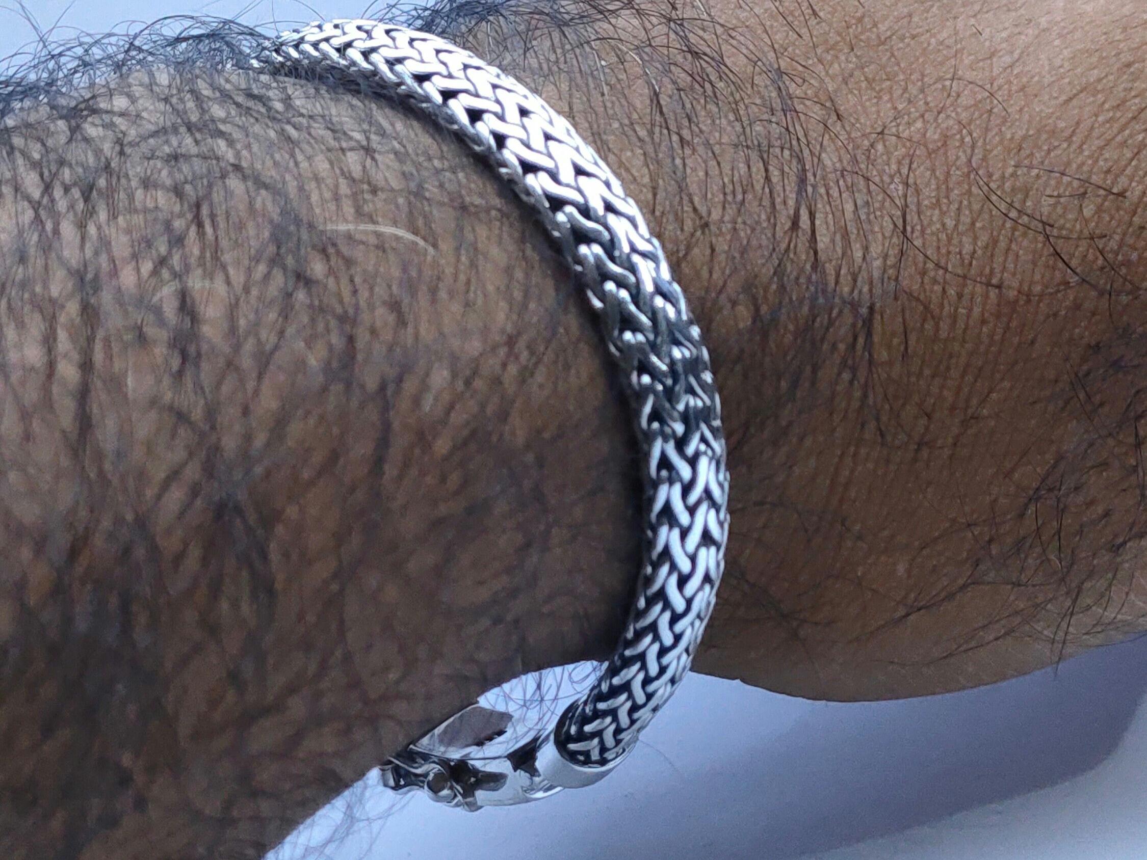 999 Solid Silver Foxtail Bracelet - Handmade Wheat Chain - Etsy