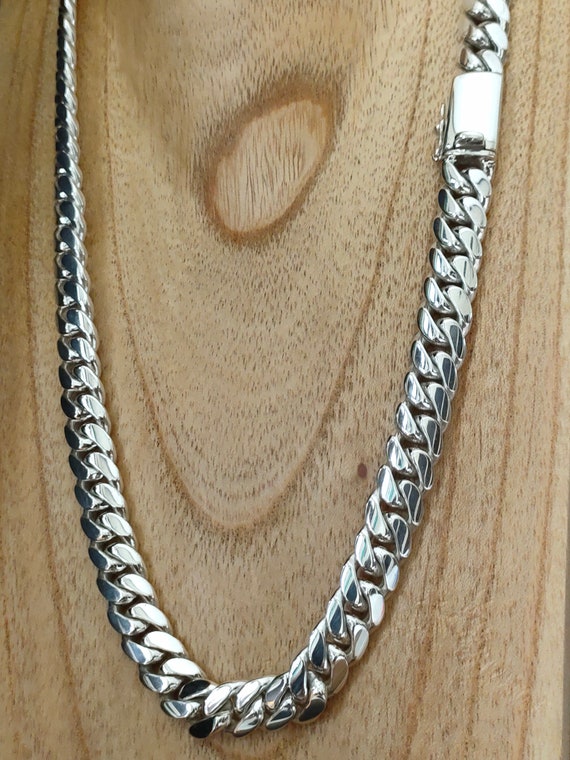 12 Mm Men's 999 Pure Silver Curb Chain Necklace - Bali Handmade
