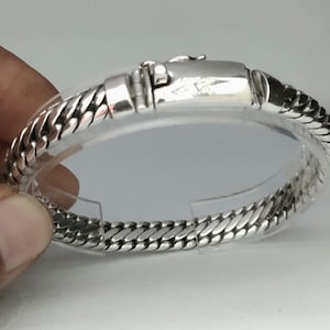 999 silver chain, woven snake bracelet, handmade jewelry, Custom engraving. 8 Inches