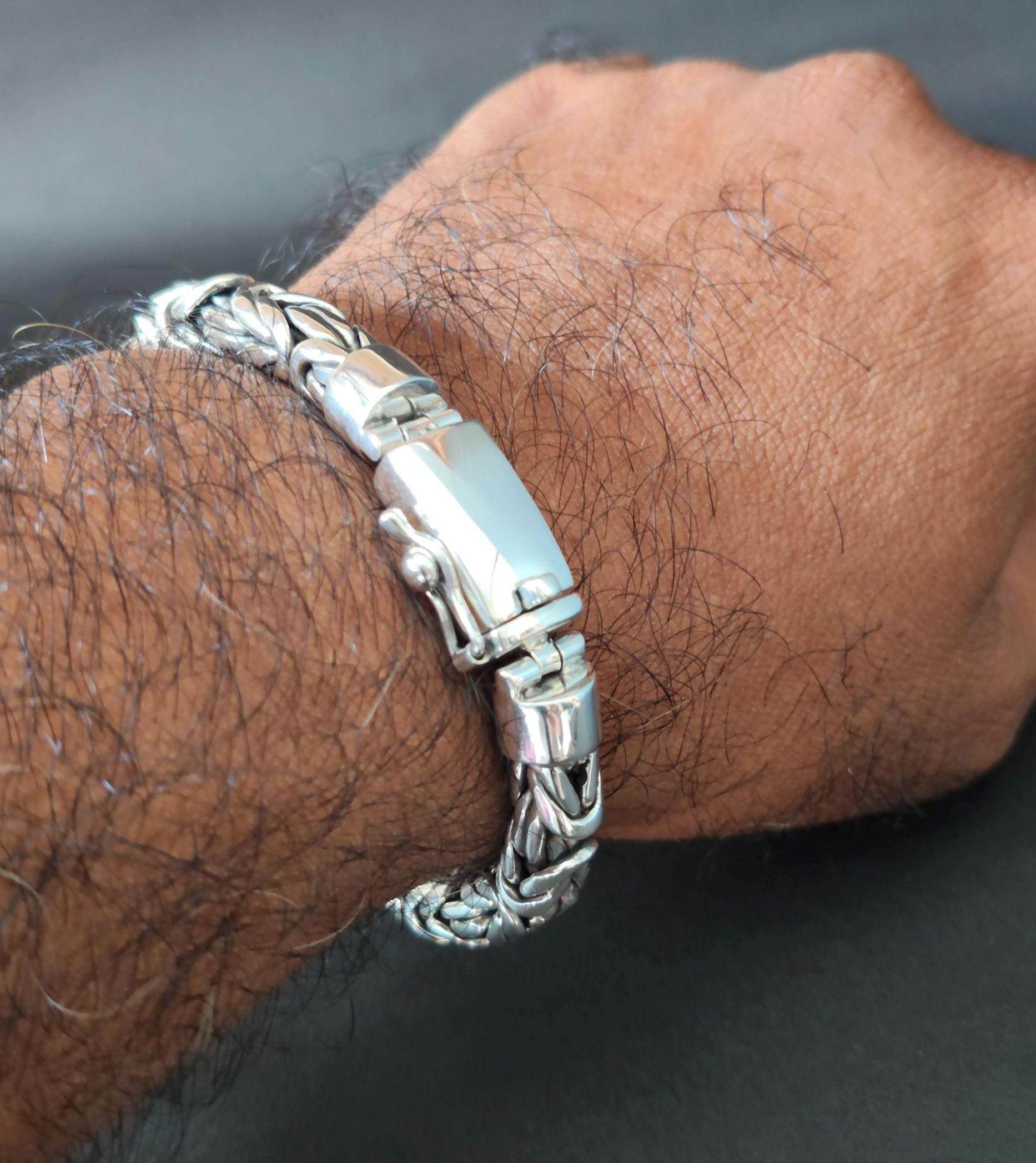 Byzantine Chain Bracelet 8 Mm, 999 Silver Bracelet, Handmade