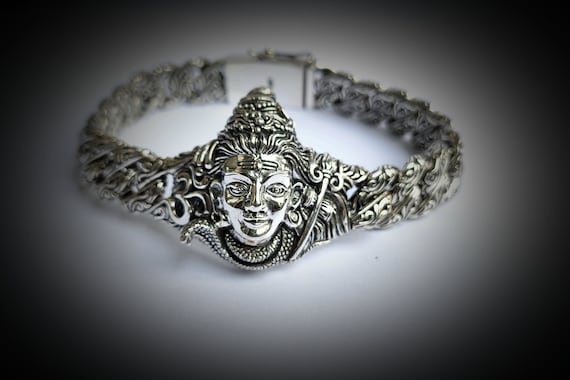 Buy 925 Sterling Silver Handmade Gorgeous Customized Lord Shiva Bangle  Bracelet, Excellent Trident Trishul With Rudraksha Unisex Jewelry Nssk21  Online in India - Etsy