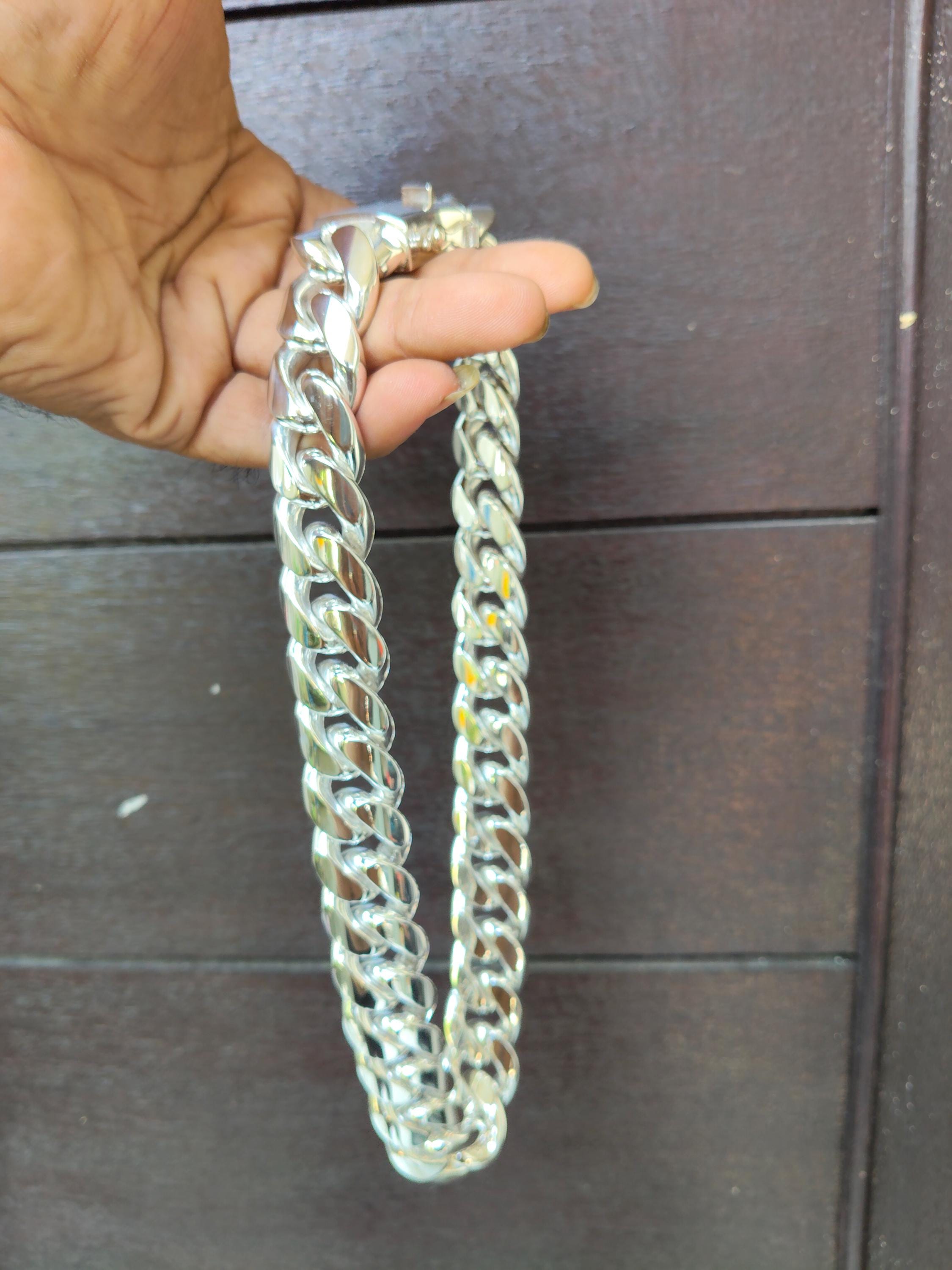 Handmade 999 Silver Curb Chain Necklace: Heavy Chunky Link - Etsy