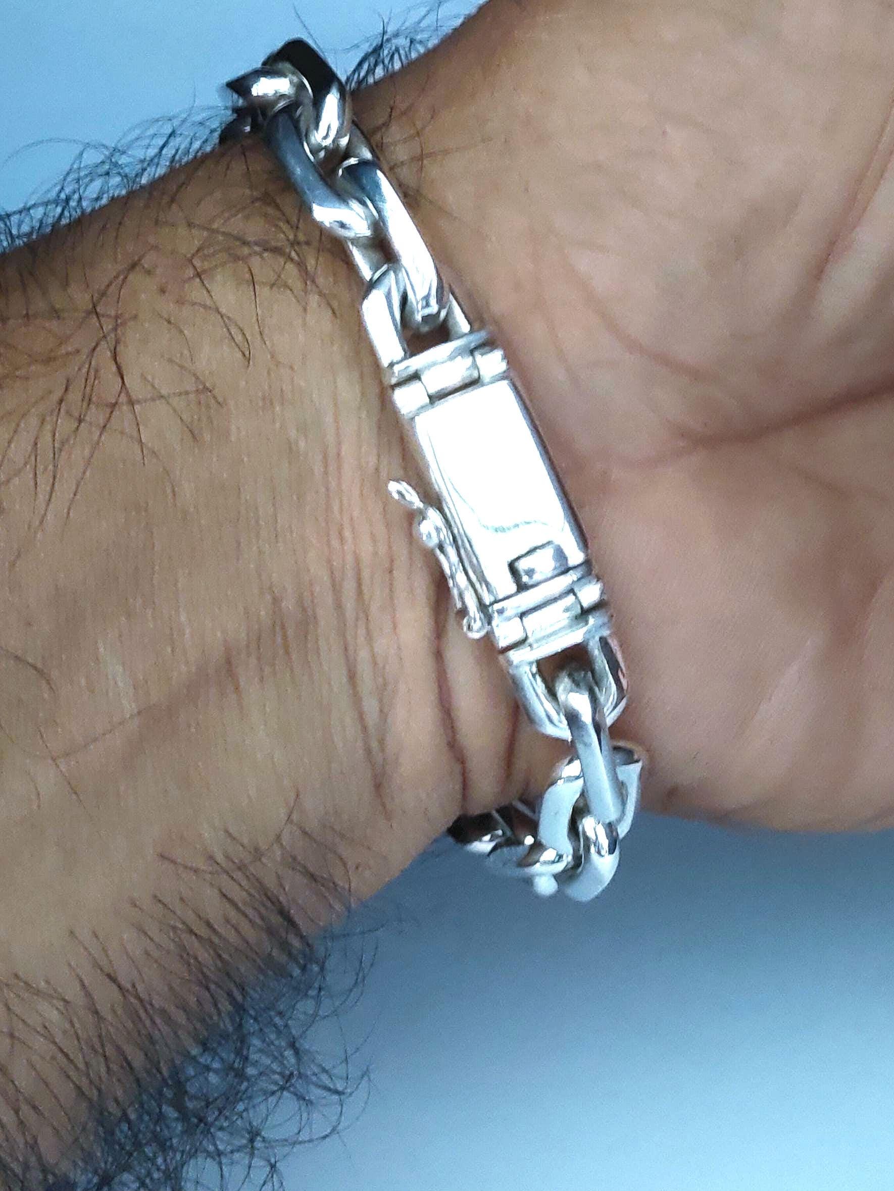 Handmade 999 Silver Anchor Bracelet - Heavy Chain for Men - Etsy