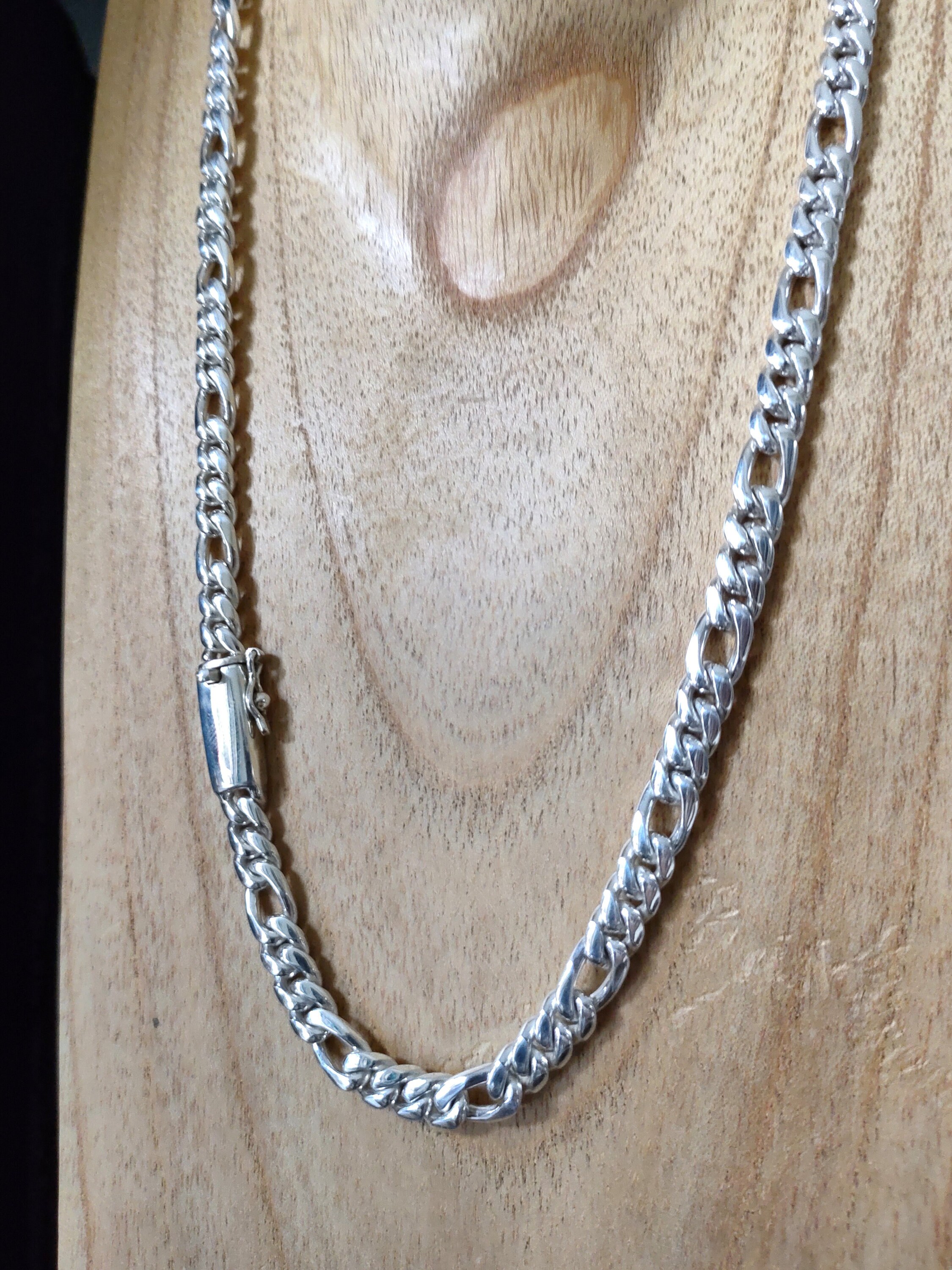 Handmade 999 Pure Silver Figaro Chain Bracelet - 8mm - Etsy