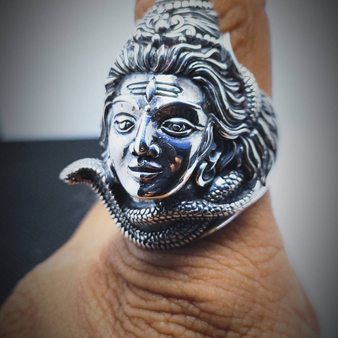 silver handmade gorgeous customized lord shiva bangle bracelet, excell –  Naira Jewels