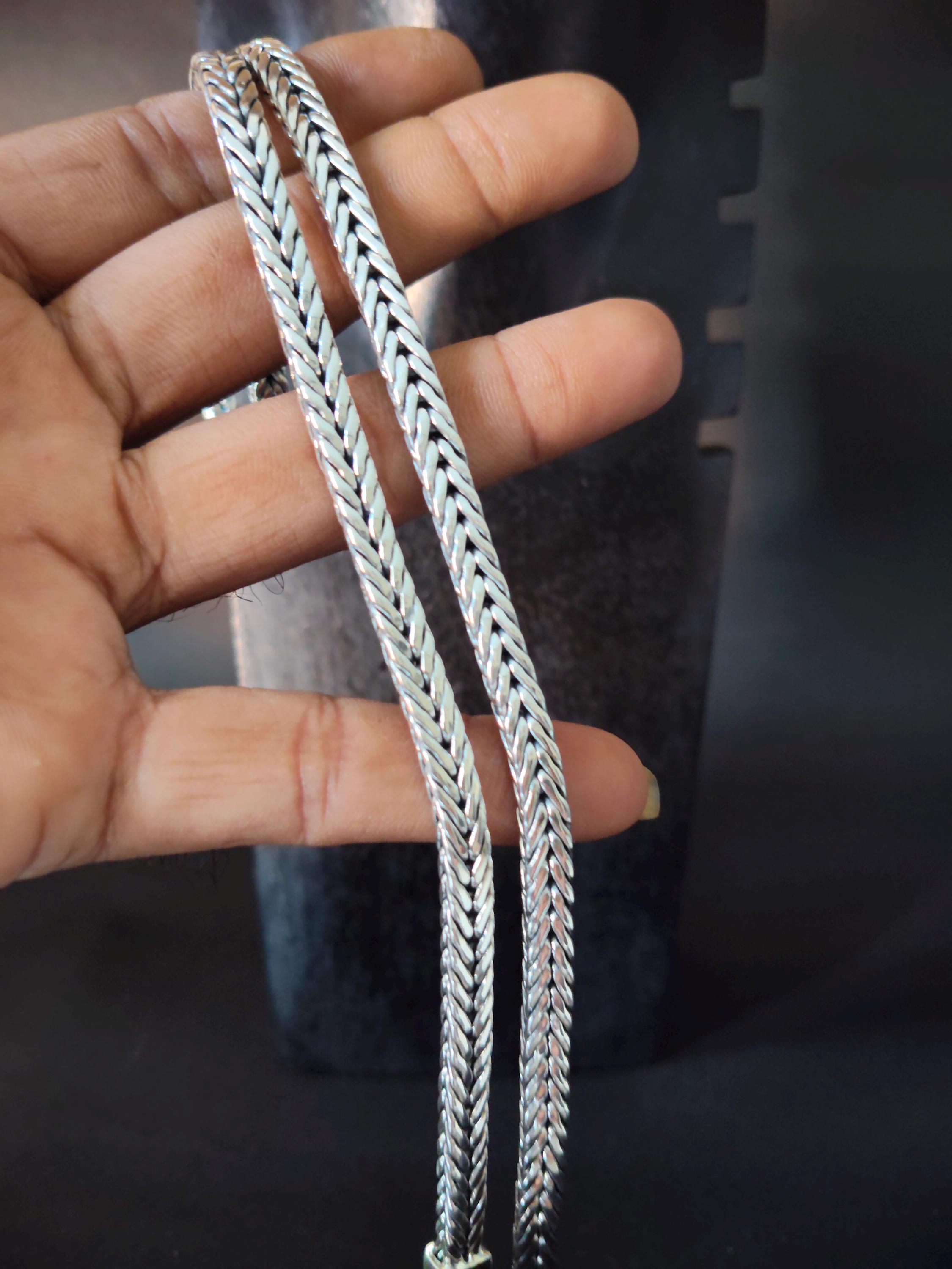 999 Silver Foxtail Chain Necklace - Handmade Bali Jewelry - Etsy