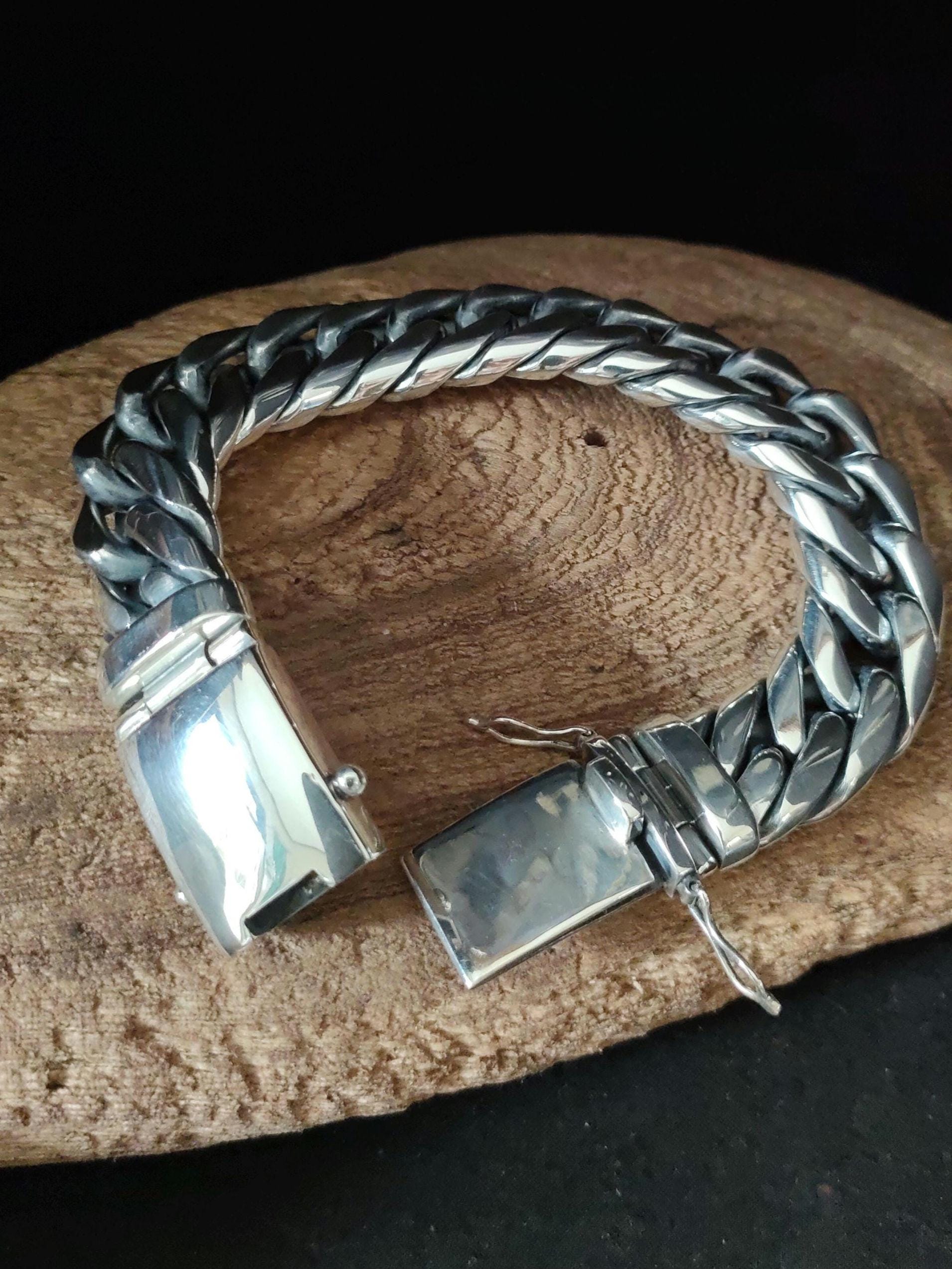 Men's 999 Silver Bracelet, 20mm Wide, Handmade Jewelry, Custom