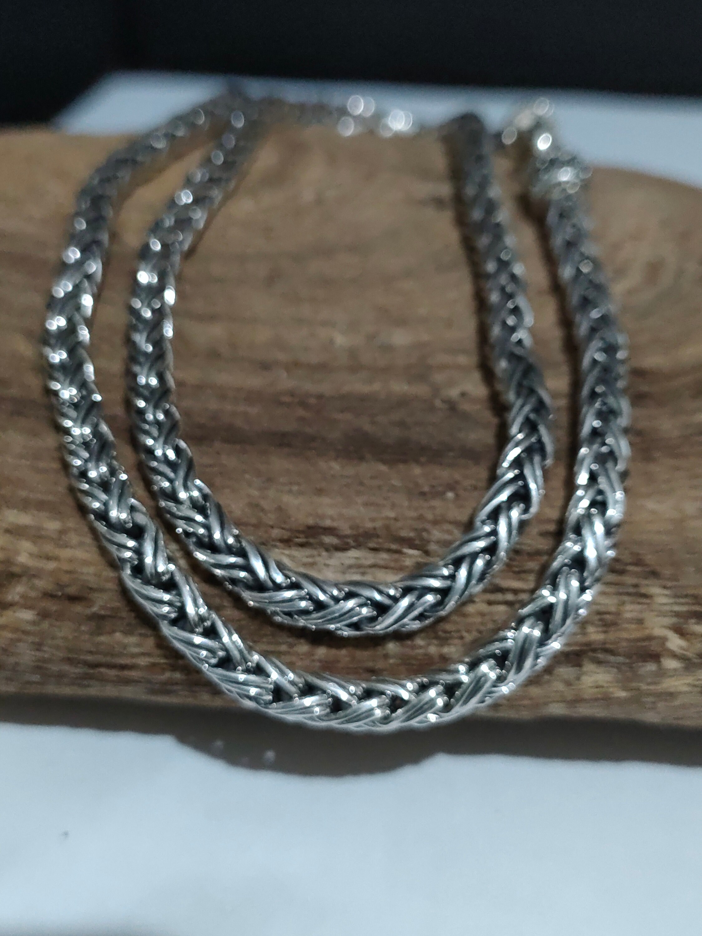 5mm 999 Pure Silver Foxtail Chain - Bali Silver Necklace - Etsy