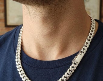 10 mm 999 Pure Silver Curb Chain Necklace - Balinese Jewelry