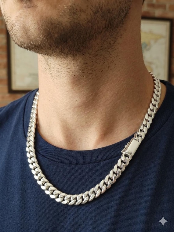 10 Mm 999 Pure Silver Curb Chain Necklace - Balinese Jewelry - Etsy