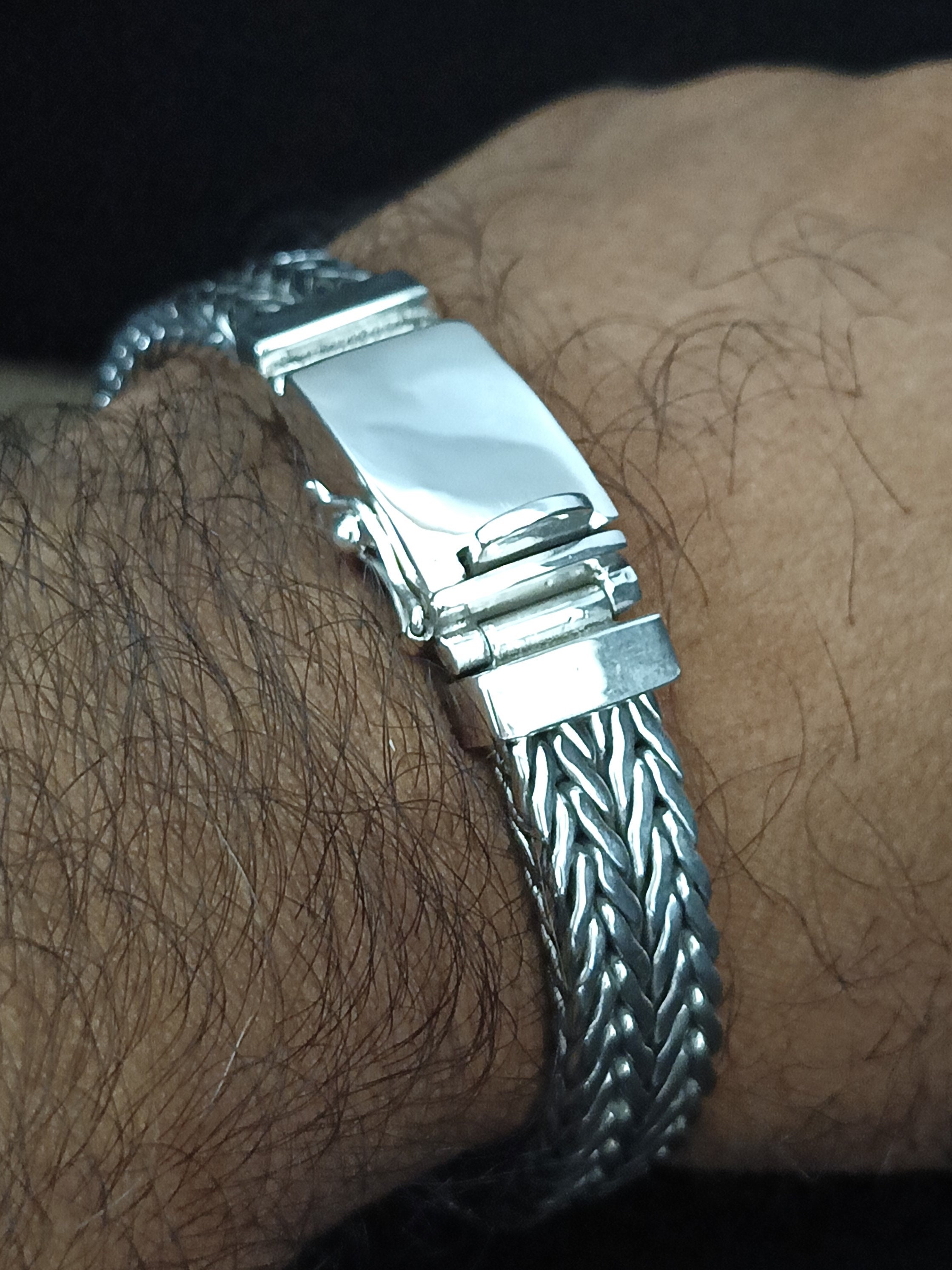 Heavy 999 Pure Silver Bracelet, 16mm Foxtail Chain, Custom