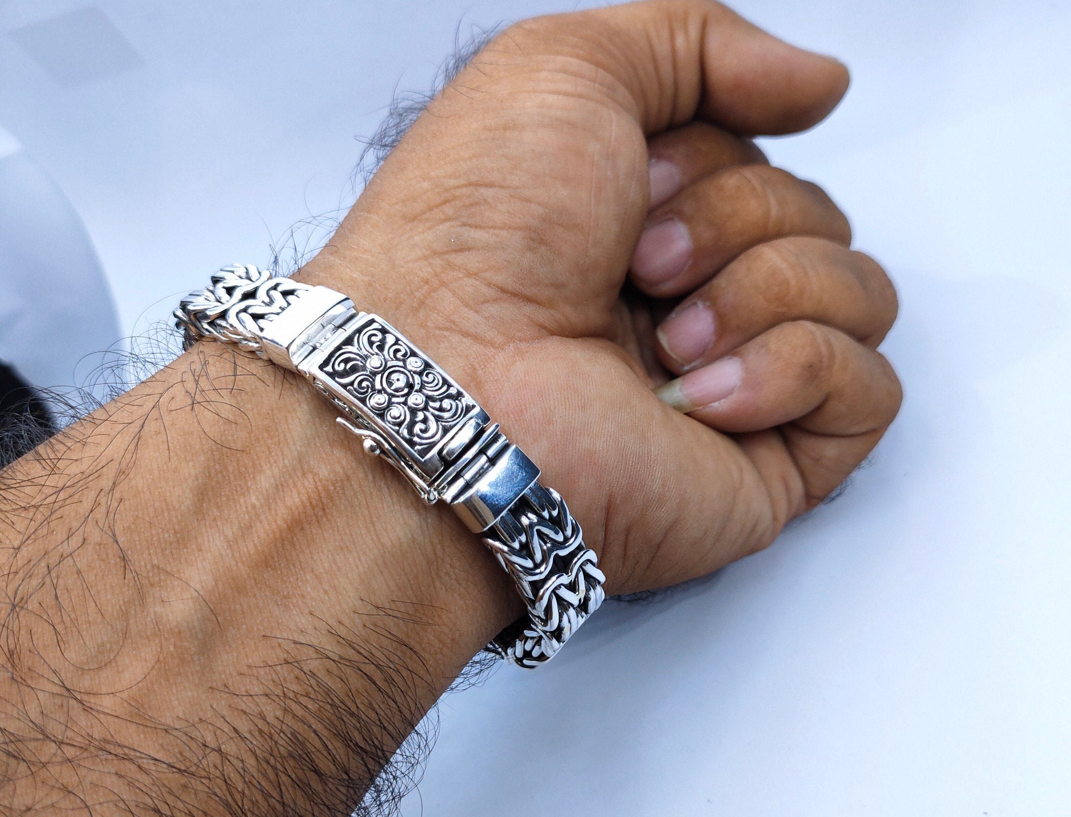Silver bracelet for on sale men online