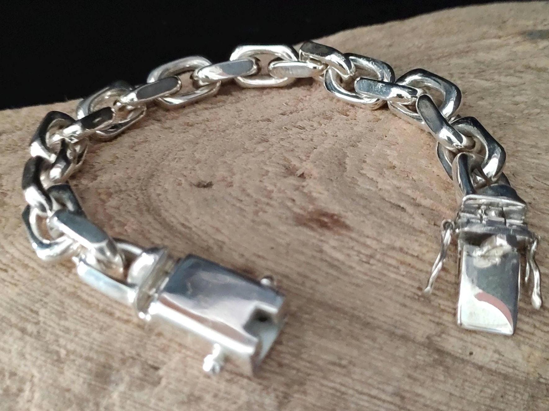 Handmade 999 Silver Anchor Bracelet - Heavy Chain for Men - Etsy