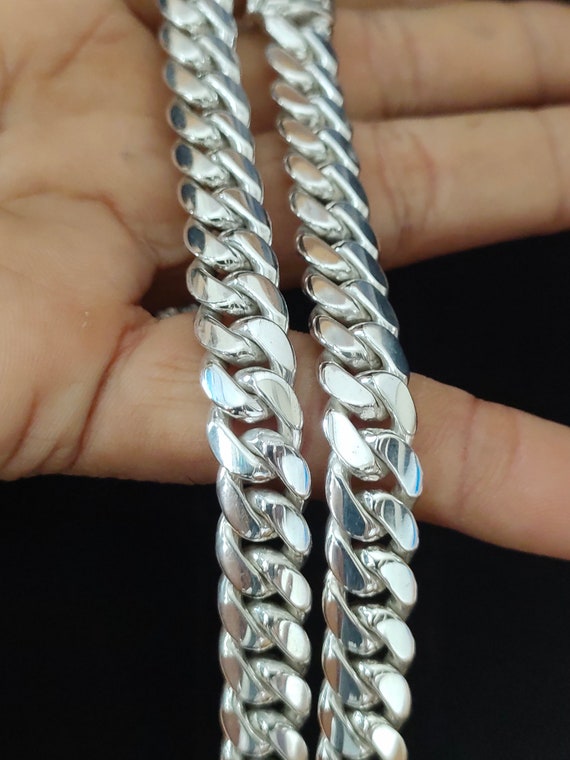 12 Mm Men's 999 Pure Silver Curb Chain Necklace - Bali Handmade - Etsy