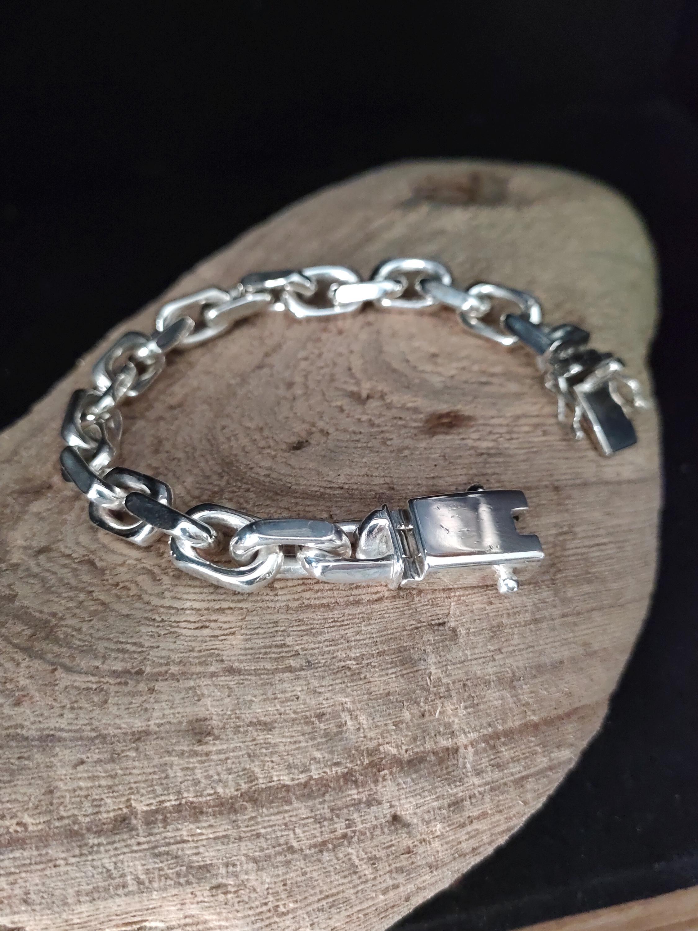 Handmade 999 Silver Anchor Bracelet - Heavy Chain for Men - Etsy
