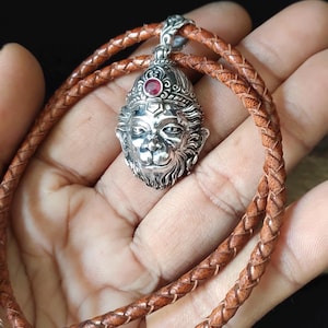 Lord Hanuman, Men silver pendant, Handmade jewelry.