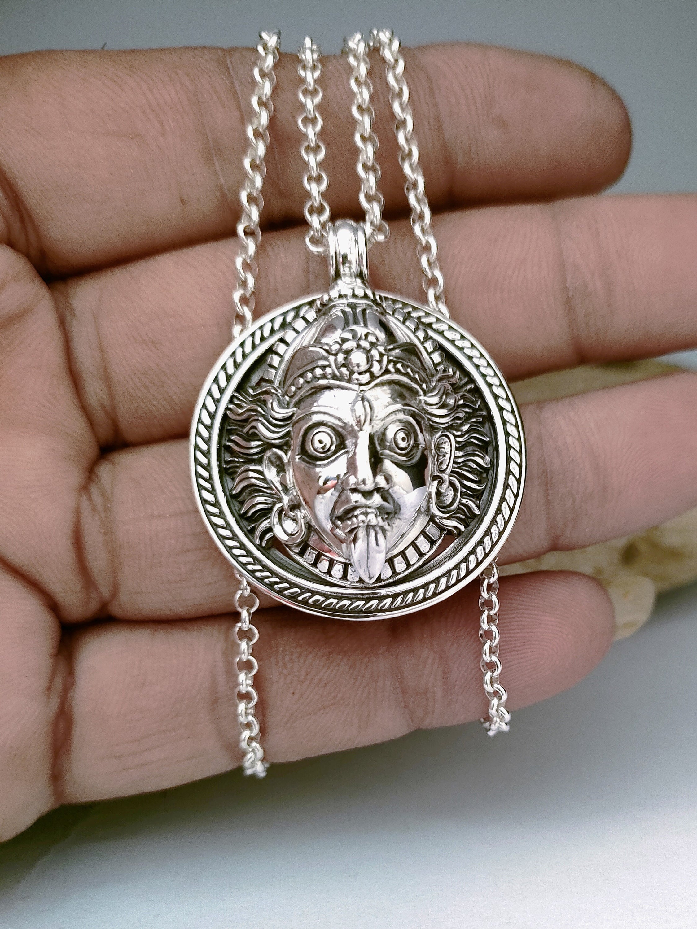 Kali Goddess Pendant, Vedic Jewelry, Hindu Jewelry, Indian Culture,  Spiritual Symbol. 